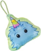 knuffel trol junior 10 x 8 cm pluche blauw/groen