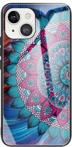 Kleurrijk geschilderd glas schokbestendig beschermhoes voor iPhone 13 Mini (Mandala)