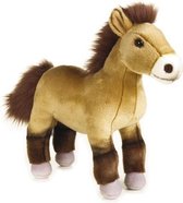 knuffelpaard junior 26 cm pluche lichtbruin/bruin