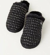 Michael Kors Janis pantoffel van tweed - Zwart - Maat 38