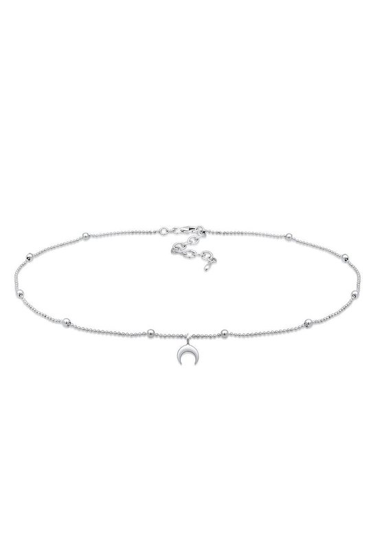 Elli Dames Halsketting Dames Astro Kogelketting Halve Maan Choker in 925 Sterling Zilver