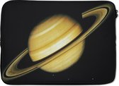 Laptophoes 13 inch 34x24 cm - Saturnus - Macbook & Laptop sleeve Saturnus met een gele kleur - Laptop hoes met foto