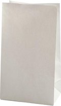 Papieren zakken, wit, afm 15x9x27 cm, 46 gr, 100 stuk/ 1 doos