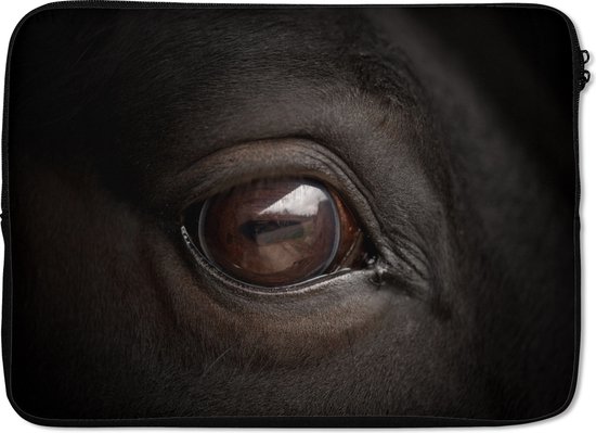Pochette ordinateur 13 pouces 34x24 cm - Animaux from Close by - Pochette Macbook & Laptop Pochette gros plan oeil de cheval - Pochette ordinateur portable avec photo