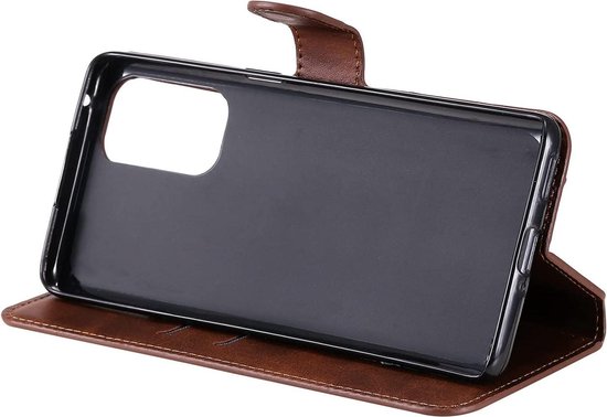 Oppo Find X3 Lite - Bookcase Marron - Etui portefeuille avec protecteur d'écran en Glas 1 pièce