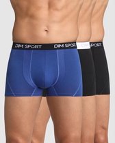 DIM Pak van 2 Katoenen Stretch Sport Boxers - Zwart / Zwart / Blauw Heren