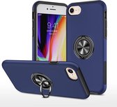 PC + TPU schokbestendige magnetische beschermhoes met onzichtbare ringhouder voor iPhone SE 2020/8/7 (blauw)