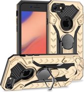 Voor iPhone SE 2020/8/7 Armor Knight Series 2 in 1 PC + TPU beschermhoes met ringhouder (goud)