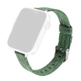 Geweven canvas nylon polsband horlogeband voor serie 6 & SE & 5 & 4 40 mm / 3 & 2 & 1 38 mm (groen)