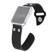 Leren mesriem voor Apple Watch Series 6 & SE & 5 & 4 44 mm / 3 & 2 & 1 42 mm (zwart)