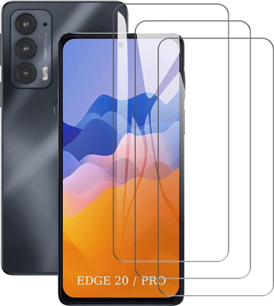 Screenprotector Glas - Tempered Glass Screen Protector Geschikt voor: Motorola Edge 20 - 3x