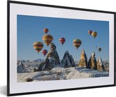 Fotolijst incl. Poster - Luchtballon - Stenen - Sneeuw - 60x40 cm - Posterlijst