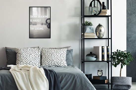 Affiche avec cadre Poids - Sport - Gym - 40x60 cm