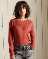 Superdry Dames Jersey Rock top met lange mouwen en kant