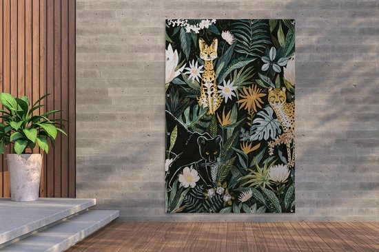 Décoration murale Jungle - Plantes - Panthère - 120x180 cm - Poster jardin