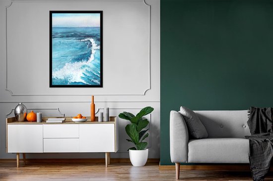 Cadre photo avec poster - Mer - Golf - Aquarelle - 60x90 cm - Cadre poster