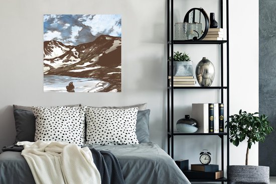 Poster Berg - Zee - Lucht - 75x75 cm