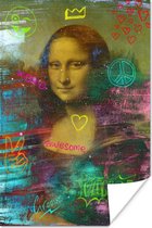 Poster Mona Lisa - Leonardo da Vinci - Neon - 20x30 cm