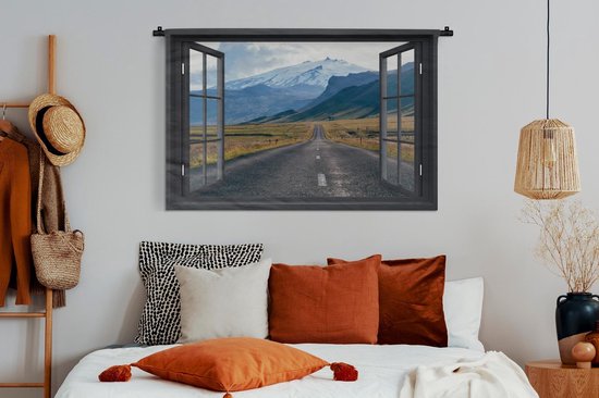 Tenture murale - Tissu mural - Transparent - Berg - Route - 150x100 cm - Tapisserie