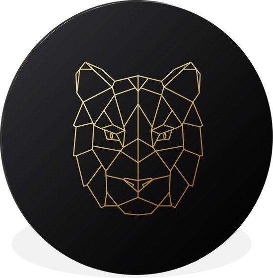 WallCircle - Cercle Mural - Cercle Mural - Tigre - Animal - Goud - Aluminium - Dibond - 120x120 cm - Intérieur et Extérieur XXL