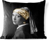 Buitenkussen - Meisje met de parel - Vermeer - Kunst - 45x45 cm - Weerbestendig