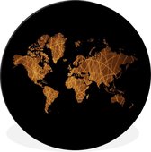 WallCircle - Tableau - Carte Du Wereldkaart Dibond Fr - Multicolore - 60 X 60 Cm