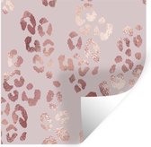 Muurstickers - Sticker Folie - Panterprint - Rose Goud - Glitter - 30x30 cm - Plakfolie - Muurstickers Kinderkamer - Zelfklevend Behang - Zelfklevend behangpapier - Stickerfolie