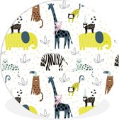 Wall Circle - Wall Circle Indoor - ⌀ 150 cm - Plastique - Jungle - Girafe - Singe