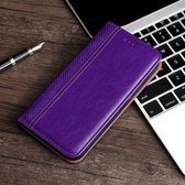 Rastertextuur Magnetisch PU + TPU Horizontaal flip-lederen hoesje met houder en kaartsleuf voor iPhone 8 Plus & 7 Plus (paars)