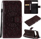 Voor Google Pixel 6 Zon Embossing Patroon Horizontale Flip Lederen Case met Kaartsleuf & Houder & Portemonnee & Lanyard (Bruin)
