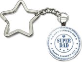 Sleutelhanger voor vader - Super Dad - Vaderdag Kado - Cadeau - Liefste papa geschenk - Cadeautjes Mannen - Gratis Verzonden
