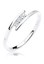 Elli PREMIUM Ring Dames Klassiek Elegant met Diamant (0,06 ct.) in 925 Sterling Zilver