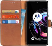 KHAZNEH Motorola Edge 20 Pro Hoesje Wallet Book Case Bruin