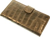 Made-NL vier pasjes (Samsung Galaxy S20) book case bruin krokodillen glad leer print Schijfmagneet