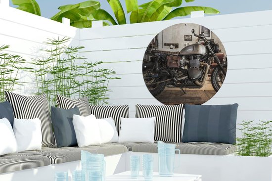 Garden Circle Motor - Vintage - Métal - 60x60 cm - Affiche de Jardin Ronde - Extérieur