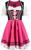 Dirndl Jurk - Dames - Oktoberfest - Tiroler - Zwart-Roze - Maat 42