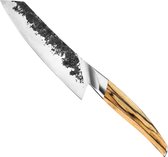 Couteau Santoku Katai forgé 18cm - Bois de racine - Dans coffret bois