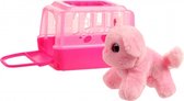 hond in bench roze 11 cm