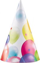feesthoedjes Balloons junior 16,2 cm papier 8 stuks