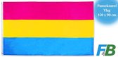 F4B Panseksueel Vlag | 150x90 cm | Pride Vlag | LHBTIQ+ | Gay Pride | Panseksuele | Pansexual | 100% Polyester | Messing Ogen | Weerbestendig