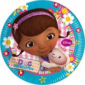 feestborden Doc McStuffins 20 cm papier blauw 8 stuks