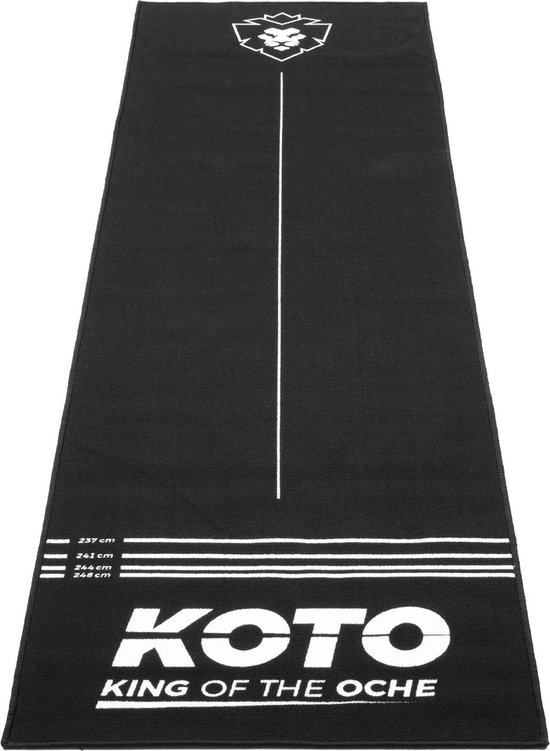 KOTO Carpet Dartmat Zwart 285 x 80 cm, hoogwaardige tapijt dartmat, rubberen vloer, 4 werplijnen, middenlijn & beschermfunctie voor vloer en darts, professioneel gebruik van KOTO — afbeelding 5