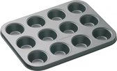 bakvorm muffins 26 x 20 cm aluminium grijs