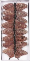 clip vlinder 13 x 11 cm bruin 8 stuks