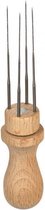 viltnaaldhouder voor 4 naalden 7 x 3 cm blank hout