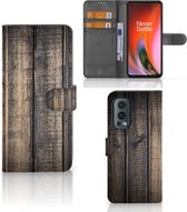 GSM Hoesje OnePlus Nord 2 5G Leuk Case Cadeau voor Mannen Steigerhout