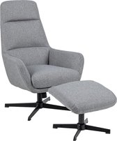 Smuk Relaxfauteuil met Voetenbank Safiya Licht Grijs