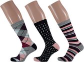 sokken Fashion Bamboo dames bamboe argyle 3-pack mt 39/42