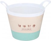 opbergmand 16 liter polyetheen wit/beige/groen