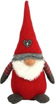 kerstfiguur Kabouter Paulus 36 cm textiel rood